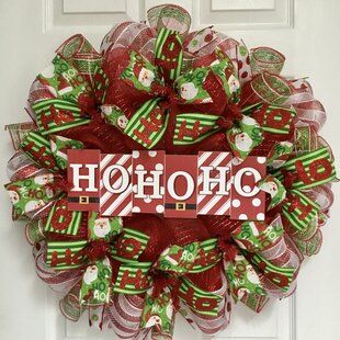 Handmade Christmas Wreaths, Silk Wreaths, Ho Ho Ho Christmas, Mesh Wreath Diy, Christmas Mesh Wreaths, Wreath Burlap, Jolly Holiday, Candy Cane Stripes, Spring Tulips