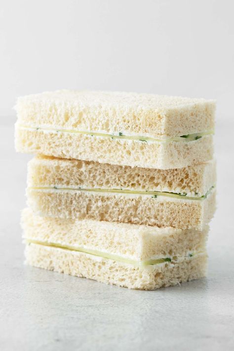 These dainty and delicate tea sandwiches are a quintessential part of afternoon tea. They easy to make and require no cooking. Cheese Cucumber Sandwich, Cucumber Sandwiches With Cream Cheese, Cucumber Tea Sandwiches Recipes, Sandwiches With Cream Cheese, Cucumber And Cream Cheese, Cream Cheese Tomato, Cream Cheese Cucumber, Tea Party Sandwiches Recipes, Cream Cheese Sandwich