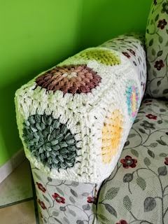 crochet armrest cover Crochet Armrest Cover Patterns, Armrest Covers, Foot Rest Ottoman, Ottoman Cover, Crochet Table Runner, Puff Stitch, Grown Ups, Crochet Creations, Diy Crochet