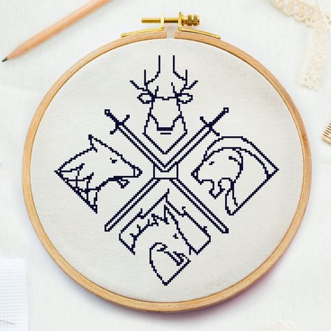 Excited to share this item from my #etsy shop: Game of Thrones cross stitch, Throne house cross stitch, stark house, targaryen house cross, house Lannister, Game of Thrones cross stitch #gameofthrones #thronescrossstitch #thronecrossstitch #gameofthronecross #crossgameofthrone Game Of Thrones Cross Stitch, Practice Tattoos, Cross Stitch Tattoo, Cross Stitch Games, Targaryen House, House Cross Stitch, House Lannister, Stitch Tattoo, Needlepoint Ideas