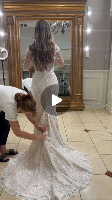 Katerina Bocci on Instagram: "When a bride wants it all, mermaid, big skirt, bustle 🤍 @andrinaattiq #katerinabocci #weddingdress #couture #bespoke #michiganbride" Trumpet Wedding Dress With Train, Trumpet Dress Bustle, Royal Bustle Wedding Dress, Side Bustle Wedding Dress, Wedding Dress Bustle Types, Diy Wedding Dress Bustle, Mermaid Wedding Dress Pattern, Katerina Bocci, Wedding Dress Train Bustle