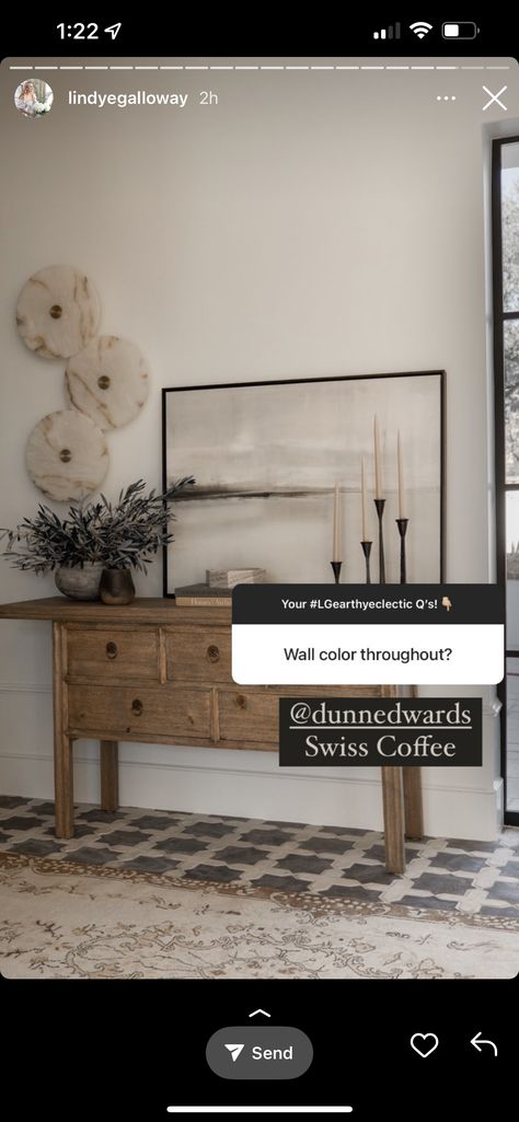 Dunn Edwards Swiss Coffee Walls, Swiss Coffee Walls, Dunn Edwards Swiss Coffee, Swiss Coffee, Dunn Edwards, Wall Color, Entryway, Home Decor Decals, Coffee