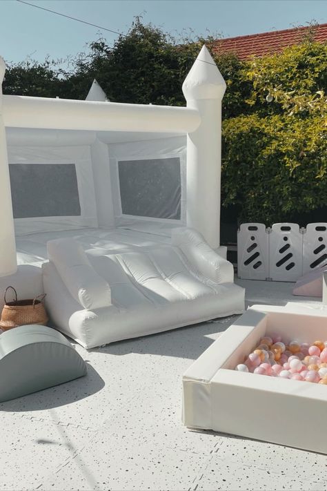 The things I would change in my party rental business if I started over. Starting A Bounce House Business, How To Start A Bounce House Business, Mini White Bounce House, Modern Bounce House, White Bounce House Birthday, Aesthetic Bounce House, Modern Bounce House Business, Neutral Bounce House, Bouncy House Business