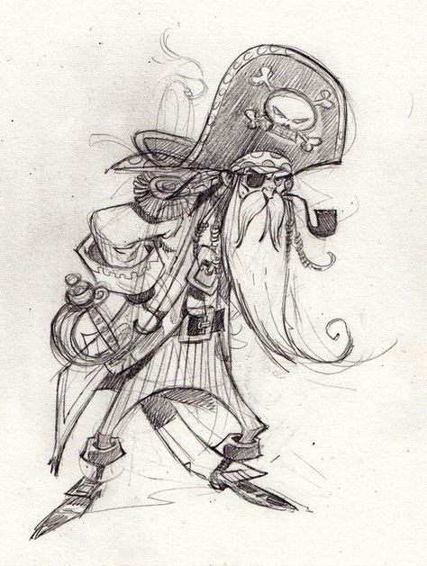 Old Pirate Character, Pirate Illustration Character, Pirate Drawing Reference, Pirate Art Drawing, Pirates Drawing, Pirate Drawings, Pirate Sketch, Pirate Character Design, Pirate Drawing