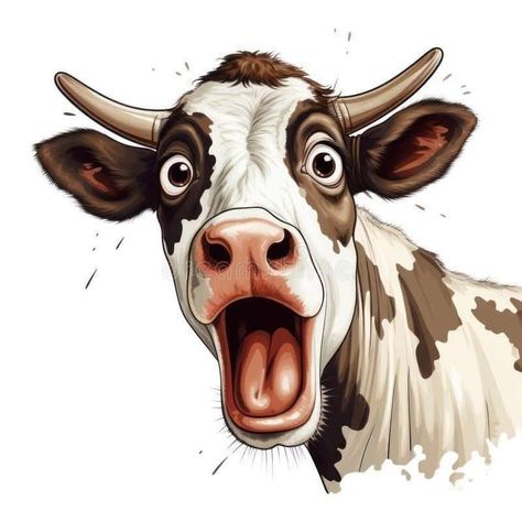 Cow Painting Ideas, Farm Animal Paintings, Cow Drawing, Animal Caricature, Animal Illustration Art, Cow Pictures, Cow Painting, Cow Art, A Cow