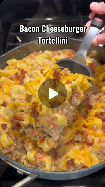 Katie Cross on Instagram: "Bacon Cheeseburger Tortellini!! Full recipe on my website! Its delicious! 🔥🔥 #dinner #dinnerideas #easyrecipe #pasta" Bacon Cheeseburger Tortellini, Cheeseburger Tortellini, Pasta Bacon, Beef Pasta Recipes, Bio Food, Tortellini Recipes, Tortellini Pasta, Yummy Meals, Best Pasta Recipes