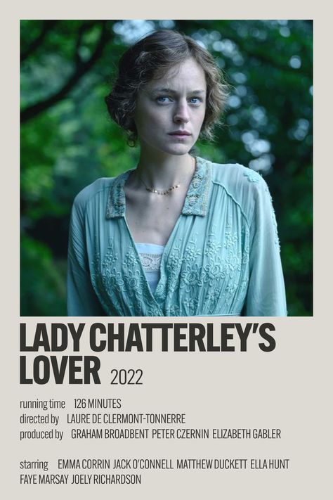 Lady Chatterley's Lover is a 2022 romantic drama film directed by Laure de Clermont-Tonnerre from a screenplay by David Magee based on the novel of the same name by D. H. Lawrence. The film stars Emma Corrin and Jack O'Connell. Lady Chatterley's Lover, Spring Movie, Jack O Connell, Period Drama Movies, Emma Corrin, D H Lawrence, Romantic Drama Film, Movie Hacks, Fictional Character Crush