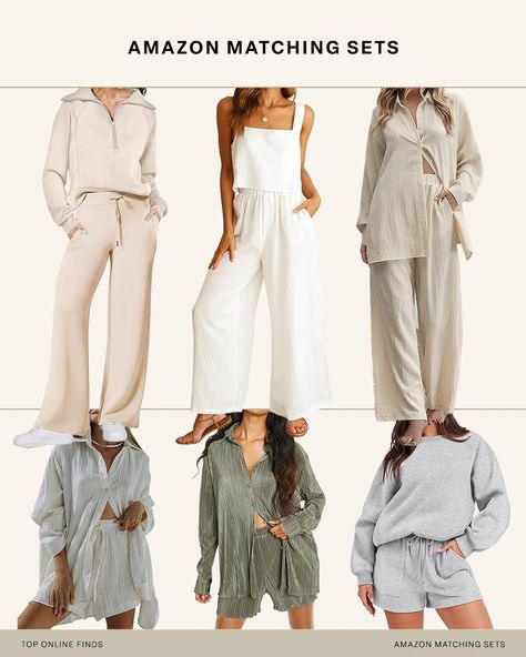 Matching Loungewear Set, Matching Sweat Set, Chic Loungewear, Loungewear Fashion, Amazon Favorites, Sweatsuit Set, Sweat Set, Women Pants, Loungewear Sets