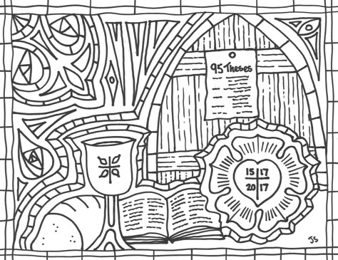 https://flic.kr/p/Y5ENLS | Reformation 500 coloring page | Celebrating Luther's Reformation Reformed Theology Tattoo, Reformation Coloring Page, Reformation Day Coloring Pages, Reformation Celebration, The Reformation History, Reformation History, Reformation Sunday, Martin Luther Reformation, Church Bulletin Covers