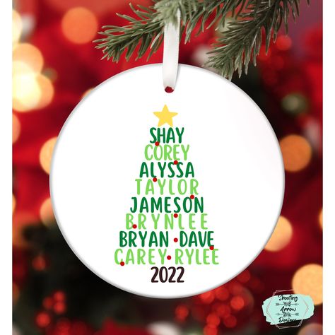 Christmas Ornament Family, Cricut Family Ornaments, Diy Family Ornaments, Family Christmas Ornaments Diy, Walmart 2022, Family Name Ornaments, 2022 Ornaments, Christmas Globes, Personalized Christmas Ornaments Family