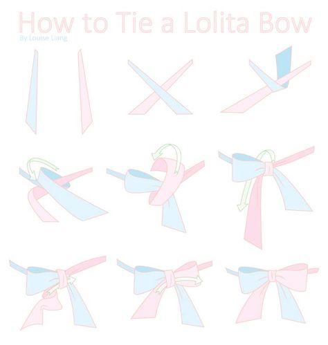 How to tie a Lolita bow Kawaii Diy, Cosplay Tutorial, Kraf Diy, Diy Bow, Clothing Hacks, Cute Crafts, How To Make Bows, Diy Hairstyles, Ribbon Bows