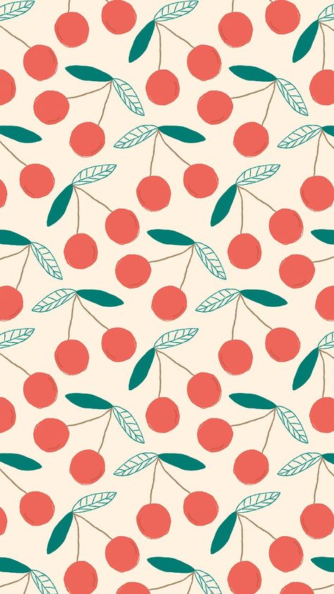 Cherry Iphone Wallpaper, Teal Wallpaper Iphone, Wallpaper Background Design, Background Cute, Food Wall Art, Cherry Pattern, Fruits Images, Fruit Wallpaper, Teal Wallpaper