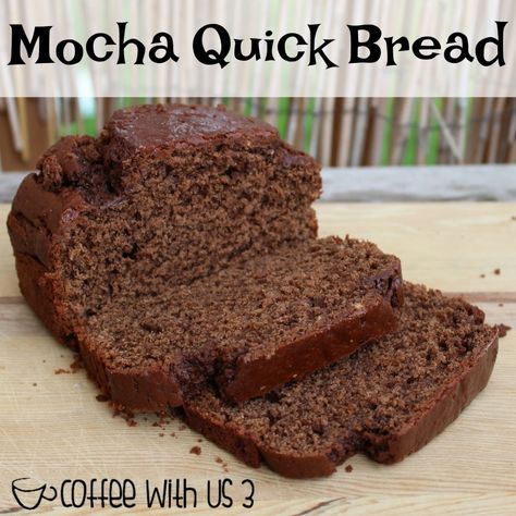 What goes better than a yummy chocolate bread & coffee?  For me, pretty much nothing! So I combined both the coffee and the chocolate into this delicious Mocha Quick Bread!  I love coffee.  It just doesn’t feel like morning without my coffee.  I also love chocolate! So of course I love mochas.  I don’t drink them that often as I tend to drink most of my coffee at home.  But I love using both of these flavors in my baking. The coffee flavor in the bread is not overly strong as both my children... Mocha Bread Recipe, Melt Chocolate In Microwave, Low Fat Chicken Recipes, Coffee Bread, Homemade Breads, Chocolate Bread, Coffee At Home, Bread Machine Recipes, Quick Bread Recipes