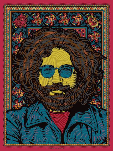 Grateful Deadhead Art, Grateful Deadhead, Jerry Garcia, Pop Culture Art, Figure Drawing Reference, Vintage Poster Art, Album Cover Art, Gig Posters, Grateful Dead