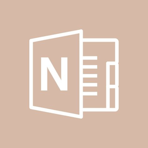 Onenote App Icon, Beige Icons:), One Note, Phone Organization, App Icon Design, Brown Aesthetic, Iphone Apps, App Icon, Neutral Colors