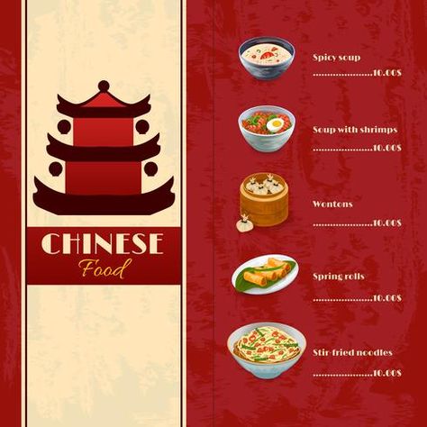 Chinese Restaurant Aesthetic, Asian Menu Design, Food Boards For Parties, Chinese Food Poster, Chinese Food Dishes, Rate Card Design, Asian Food Restaurant, Chinese Branding, Chinese Dishes Recipes