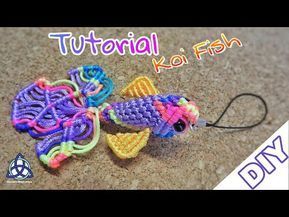 Koi Fish Macrame Keychain Tutorial - Keychain Craft Idea - YouTube Koi Fish Tutorial, Macrame Keychain Tutorial, Macrame Animals, Bracelets Paracord, Houses Minecraft, Keychain Tutorial, Tutorial Macramé, Macrame Bracelet Tutorial, Keychain Craft