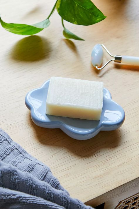 Get your head in the clouds with this cute cloud-shaped soap dispenser. Features a ceramic construction with a shiny finish, perfect for resting your fave bar soap on top. Cloud Soap, Soap Bar Holder, Pastel Bathroom, Head In The Clouds, Shower Routine, Soap Holder, In The Clouds, Soap Bar, Soap Dish