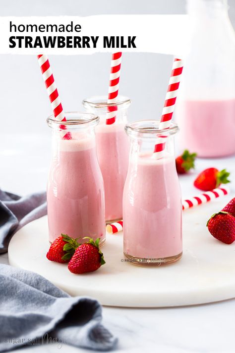 Strawberry Milk Recipe, Homemade Strawberry Milk, Cheesecake Oreo, Make From Scratch, Easy Gluten Free Desserts, Sweet Treats Desserts, Sugar Free Vegan, Cheesecake Desserts, Magic Recipe