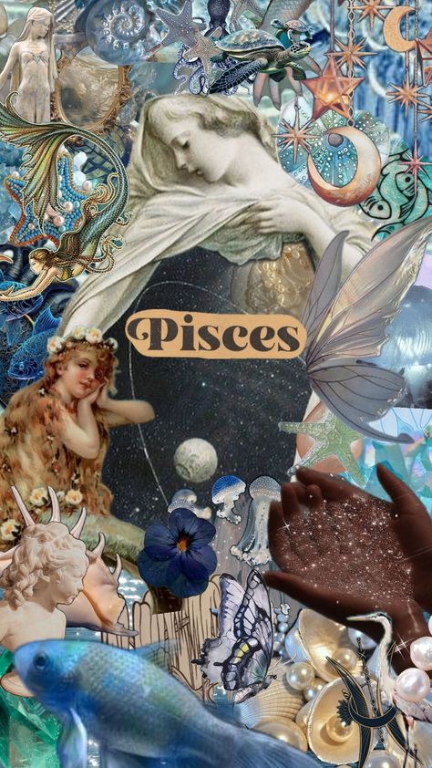 Pisces ♓️ 🐟 #zodiacsign #zodiac #pisces #blue #mermaidcore Pieces Aesthetic Zodiac, Pisces Moon Aesthetic, Pisces Collage, Pisces Wallpaper, Pisces Aesthetic, Pisces Art, Pisces Aquarius, Aesthetic Bible, Zodiac Pisces