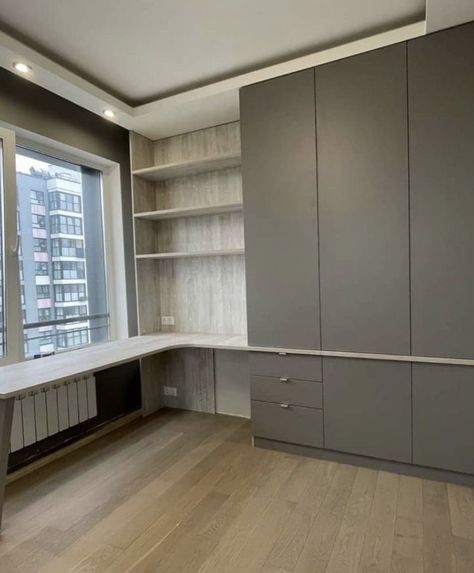 Dressing Room With Office, Corner Desk With Wardrobe, Wardrobe And Office Room, Study And Dressing Room, Built In Wardrobes With Desk, Office With Wardrobe, Desk And Wardrobe Combination, Big Study Table, Office Wardrobe Design