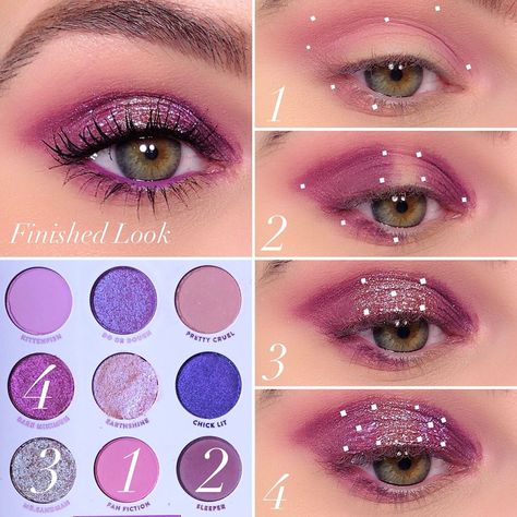 @colourpopcosmetics -It’s My Pleasure Eyeshadow Palette  1️⃣Fan Fiction- Apply to the crease and blend upwards and then to outer half of… Eyeshadow Looks Step By Step, Makeup Pictorial, Colourpop Eyeshadow, Eyeshadow Tips, Makeup Brushes Guide, Eyeshadow For Blue Eyes, Blending Eyeshadow, Colourpop Cosmetics, My Pleasure