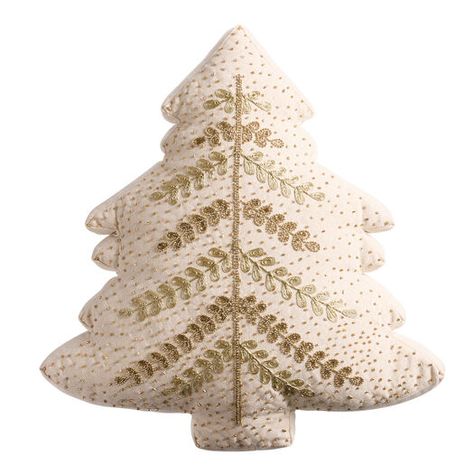 Ivory Beaded Christmas Tree Shaped Throw Pillow by World Market Beaded Christmas Tree, Christmas Tree Pillow, Tree Pillow, Throw Pillows Christmas, Cost Plus World Market, Tree Shapes, Pillows And Throws, Plaid Christmas, Christmas Pillow