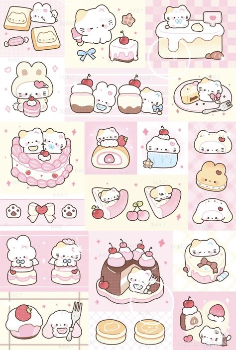 Chibi Embarrassed, Kawaii Sticker Sheet Printable, Korean Stickers Aesthetic, Aesthetic Food Stickers, Cute Stickers Printable Kawaii Stamps, Kawaii Printable Stickers, Cute Stickers Printable, Kawaii Notes, Vintage Aesthetic Stickers Printables