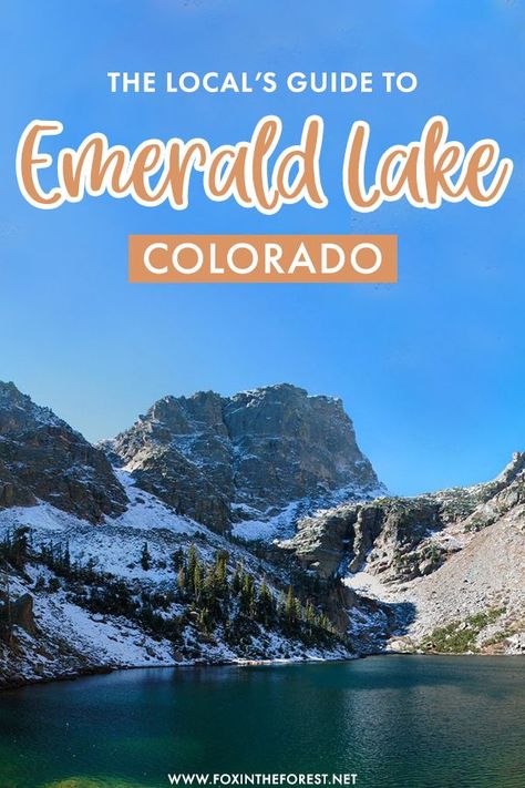 Emerald Lake is one of the best hikes in Rocky Mountain National Park and Colorado. If you're wondering how to make the most out of the Emerald Lake trail, here is everything you need to know about this beautiful alpine lake hike in Colorado. Emerald Lake Colorado, Dream Lake Colorado, Mountain Photo Ideas, Colorado Lakes, Yellowstone National Park Vacation, Grand Lake Colorado, Tahoe Trip, Colorado Travel Guide, Liz Lemon