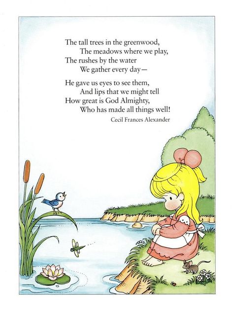 A song, a rhyme, or a prayer: God is wise and wonderful. Thankyou, Father! Nursery Rhymes Poems, Old Nursery Rhymes, Nursery Rhymes Lyrics, English Poems, Autumn Poems, All Things Bright And Beautiful, Joan Walsh, Childrens Poems, Childrens Poetry