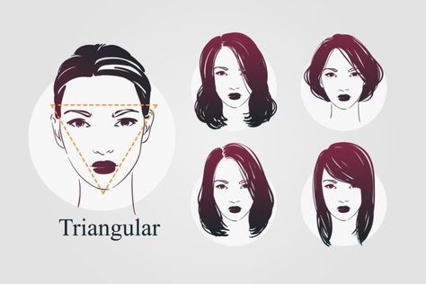 Triangle Haircut, Triangle Face Shape, Triangle Face, Oblong Face Shape, Haircut For Face Shape, Hairstyle Examples, Diamond Face Shape, Face Shape Hairstyles, Diamond Face