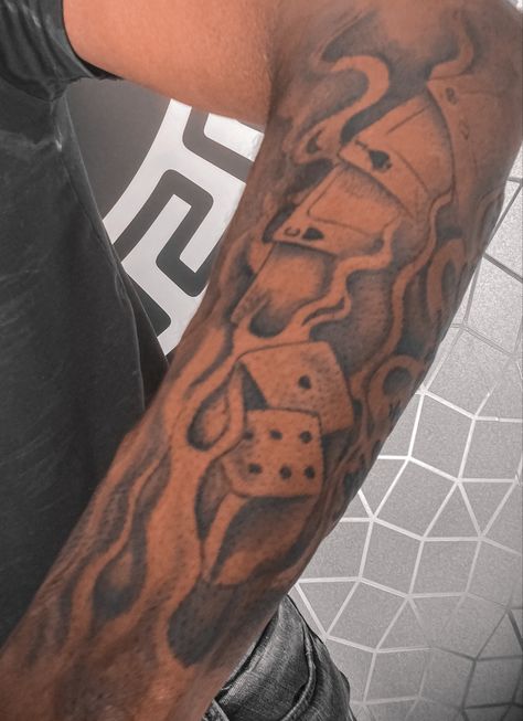 Gamble. Fire. tattoo forearm tattoo Red Forearm Tattoos Men, Tattoo Ideas For Men Red Ink, Money On Fire Tattoo, Men’s Tattoo Arm, Time Hand Tattoo, Cards On Fire Tattoo, Fire Tattoo Men, Meaningful Forearm Tattoo For Men, Fire Forearm Tattoo