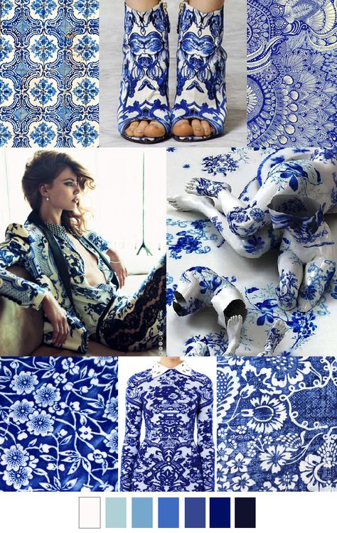 China Blue, China Design, 2016 Trends, Blue China, Print Trends, Colour Board, Color Stories, Colour Schemes, Color Pallets