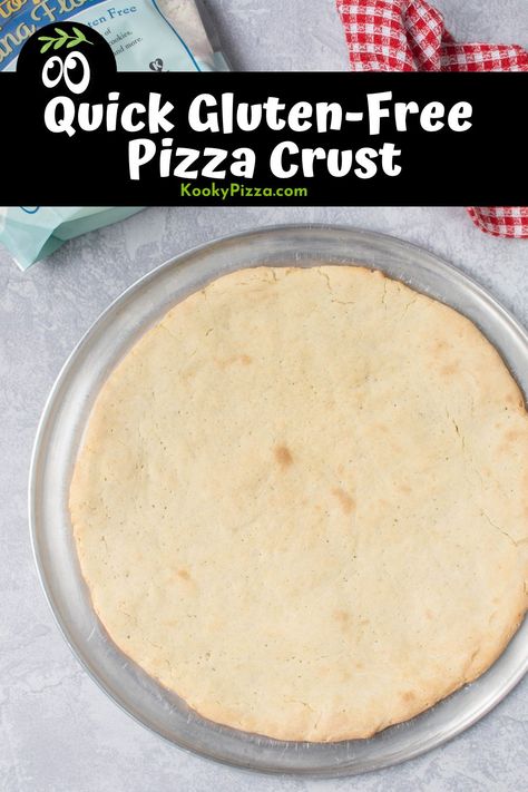 QUICK GLUTEN-FREE PIZZA CRUST - Get ready for a crispy exterior and a tender, chewy interior with all the yeast-y flavor of traditional pizza crust. For best results, use Bob's Red Mill 1 to 1 baking flour in this recipe. | KookyPizza.com | #pizzacrust #glutenfree #pizza Gluten Free Pizza Crust Recipe, Gluten Free Pizza Dough, Delicious Pizza Recipes, Pizza Crusts, Gluten Free Pizza Crust, Gluten Free Donuts, Pizza Crust Recipe, Bobs Red Mill, Gluten Free Pizza