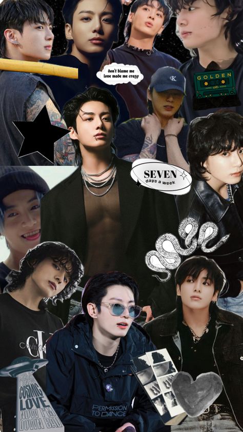 Jungkook collage Jungkook Collage, Unique Tattoos For Women, Jungkook Fanart, Jeon Jungkook Photoshoot, Jungkook Aesthetic, Aesthetic Images, Jungkook Cute, Korean Men, Foto Jungkook