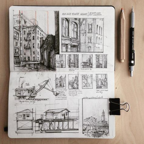 Architecture Drawing Sketchbooks, A Level Art Sketchbook, Architecture Sketchbook, Architecture Design Sketch, Sketchbook Drawings, Architecture Drawing Art, Architectural Sketch, Sketchbook Pages, Arte Sketchbook