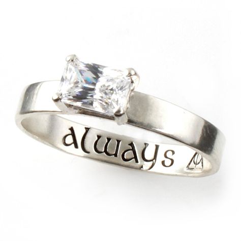 12 Harry Potter Engagement Rings For When You're Ready to Say "Always" Harry Potter Engagement Rings, Nerd Engagement Ring, Harry Potter Engagement Ring, Harry Potter Wedding Rings, Harry Potter Engagement, Batman Wedding Rings, Harry Potter Always, Severus Rogue, Harry Potter Jewelry