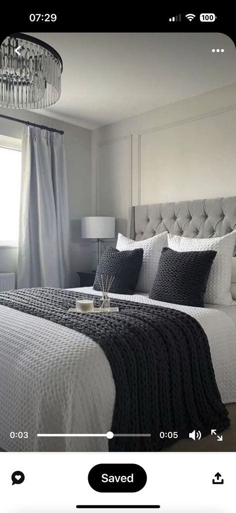 Tufted Headboard Bedroom Ideas, Room Decor With Grey Bed, Grey Tufted Headboard Bedroom Ideas, Grey Tufted Headboard Bedroom, Grey And White Bed, Grey Tuffed Beds Bedroom Ideas, Dark Grey And Silver Bed Frame, Bedroom Inspirations Black, Dark Grey Double Bed