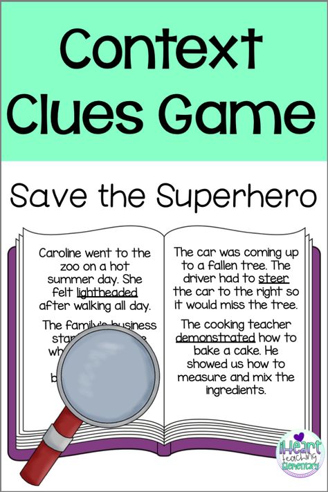 Read about a fun game to practice context clues. Use this game for reviewing how to use context clues to figure out word meaning.    #teachingcontextclues  #contextcluesreview  #contextclueslesson Teaching Context Clues 3rd, Using Context Clues To Determine Meaning, Context Clues 3rd Grade, Context Clues Activities 3rd Grade, Context Clues 2nd Grade, Context Clues Activity, Vocabulary Activities Elementary, Teaching Context Clues, Context Clues Games