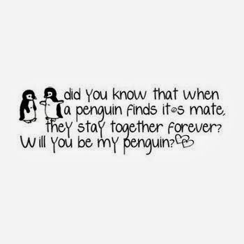 Did you know that when a penguin finds it's mate, they stay together forever? will you be my penguin? Penguin Quotes, Penguin Images, Penguin Love, Cute Penguins, Together Forever, Love And Marriage, Cute Quotes, The Words, Favorite Quotes