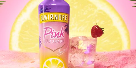 Smirnoff Cocktails, Smirnoff Pink Lemonade, Lemonade Cocktails, Pink Lemonade Vodka, Pink Lemonade Recipes, Vodka Recipes Drinks, Chilling At The Beach, Smirnoff Vodka, Lemonade Cocktail