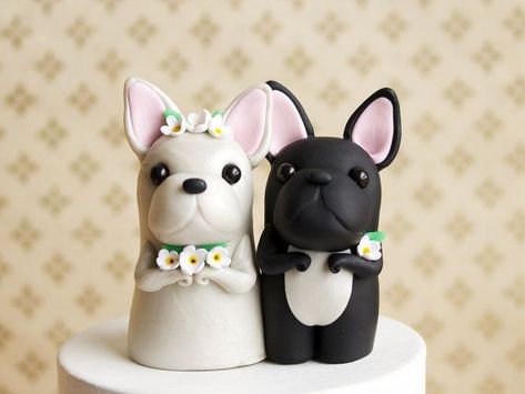 Frenchie Wedding, French Bulldog Cake, French Bulldog Wedding, Bulldog Wedding, Fondant Unicorn Cake Toppers, Bowling Cake, Bulldog Cake, French Cake, Dog Cakes