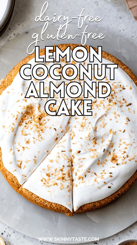 This moist Lemon-Coconut Almond Cake is not just a treat for those following a gluten-free or dairy-free diet but a delightful dessert that everyone will love. The perfect cake for any occasion! #glutenfree #cake #dairyfree #dessert #springdessert #springcake #almondflour #almondflourcake #coconutcake #coconutlemon Almond Flour Cake, Almond Flour Cakes, Vegan Paleo Recipes, Almond Cake Recipe, Lunch Appetizers, Spring Cake, Lemon Coconut, Dairy Free Diet, Spring Desserts