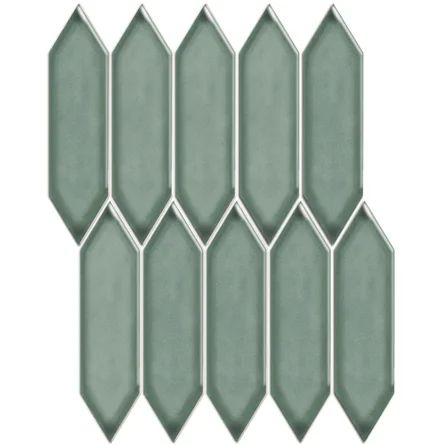 TheMosaicFactory 7.6" x 2" Straight Edge Porcelain Mosaic Sheet Tile | Wayfair Grey Mosaic Tiles, Mosaic Tile Sheets, Porcelain Mosaic Tile, Tile Saw, Grey Art, Porcelain Mosaic, Gold Art, Green Grey, Straight Edge