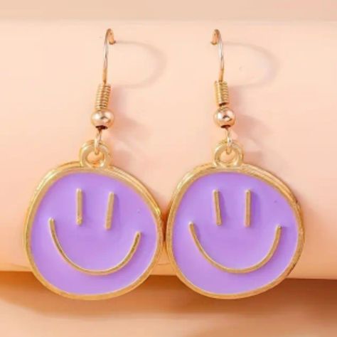 Smile Earrings, Preppy Earrings, Smiley Face Earrings, Preppy Jewelry, Face Earrings, Retro Earring, Alloy Earrings, Happy Face, Girls Earrings