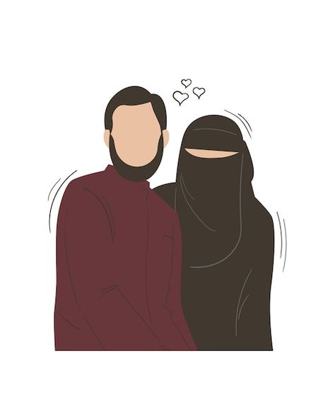 Islamic Drawing, Couple Vector Illustration, Old Couple Photography, Photo Book Inspiration, Couple Vector, Gallery Frame Set, Couple With Baby, Wallpaper Hp, S Love Images