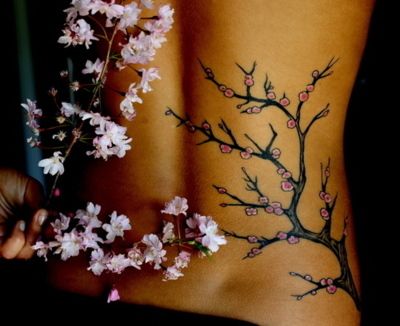 cherry blossom Flower Branch Tattoo, Orchid Flower Tattoos, Cherry Blossom Tree Tattoo, Blossom Tree Tattoo, Sakura Tattoo, Orchid Tattoo, Branch Tattoo, Tree Tattoo Designs, Blossom Tattoo