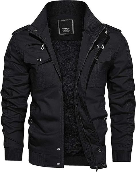 Men's Winter Coats, Black Jackets Men, Men Jacket Outfit Casual, Black Jacket Outfit Mens, Man Clothes Style, Army Jacket Men, Cargo Jacket Mens, Cotton Jacket Men, Mens Outwear