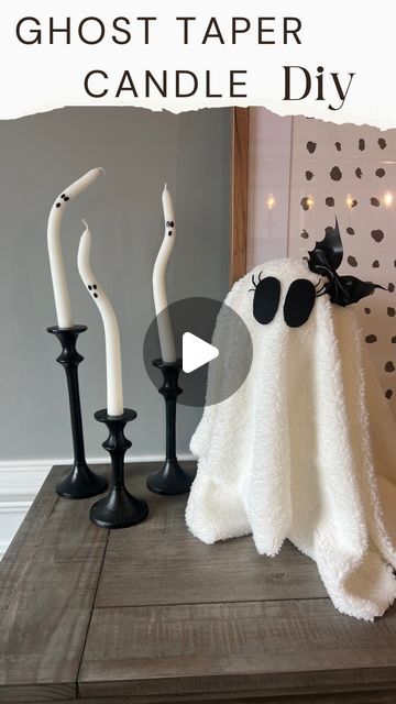 Courtney Hamilton on Instagram: "Create your own ghost taper candles with this cute diy. I originally saw these on my friend’s page @radiantly_simple & finally tried them.  Make sure your water is hot (obviously not hot enough to burn your hands) and allow the candles to soak for around 5-10 minutes.  While still in the water bend your candles.  I broke a few while doing this so be gentle.  I then used a paint pen to draw on the eyes and mouth.  #ghost #ghostdiy #halloween #halloweendiy #halloweendecor #decor #decorinspo #halloweeninspo #ghostcandles #candles #spooky #fall #falldecorating #diy" Courtney Hamilton, Diy Taper Candles, Ghost Candles, Halloween Tablescape, Ghost Diy, Spooky Fall, Spooky Candles, Halloween Inspo, Cute Diy