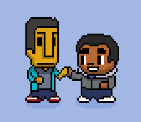 Troy And Abed, Community Tv Show, Community Tv, Deviantart, Tv, Blue, Art